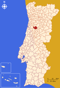 Tondela belediyesini gösteren Portekiz haritası