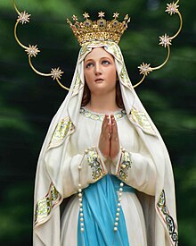 The venerated Marian image crowned by Pope Francis in August 2020 Lourdeswiki.jpg