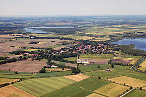 Aerial view with the lakes of Dahlem-Halem (l), and of Flögeln (r)