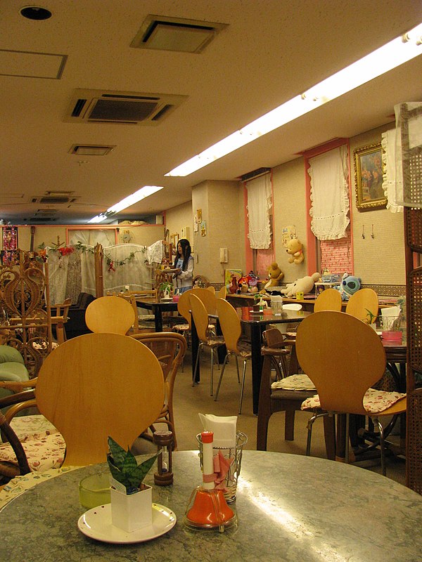 Interior of a maid café in Osaka