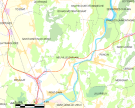 Mapa obce Neuville-sur-Ain