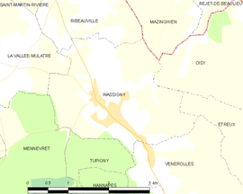 Mapa obce Wassigny
