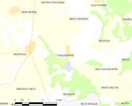 Mapa obce Challerange