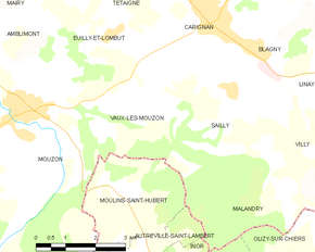 Poziția localității Vaux-lès-Mouzon