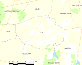 Mapa obce Couy