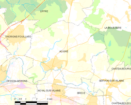 Mapa obce Acigné