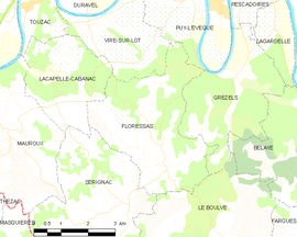 Mapa obce Floressas