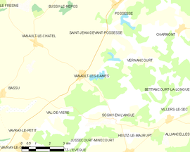 Mapa obce Vanault-les-Dames