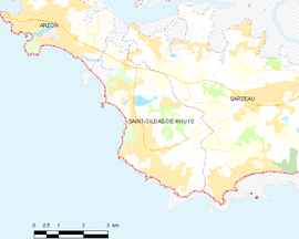 Mapa obce Saint-Gildas-de-Rhuys
