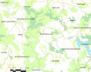 Poziția localității Montreuillon