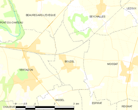 Mapa obce Bouzel