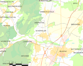 Mapa obce Scherwiller
