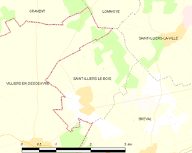 Mapa obce Saint-Illiers-le-Bois