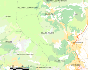 Poziția localității Solliès-Toucas