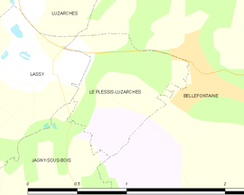 Mapa obce Le Plessis-Luzarches