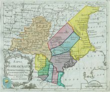 Kartta Donin kasakoiden alueesta ja 1. Kaukasuksen käskynhaltijakunnasta (1792).