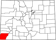Map of Colorado highlighting Montezuma County.svg
