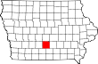 Harta statului Iowa indicând comitatul Warren