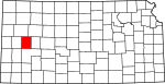 Mapa del estado que destaca el condado de Scott