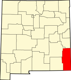 map of New Mexico highlighting Lea County