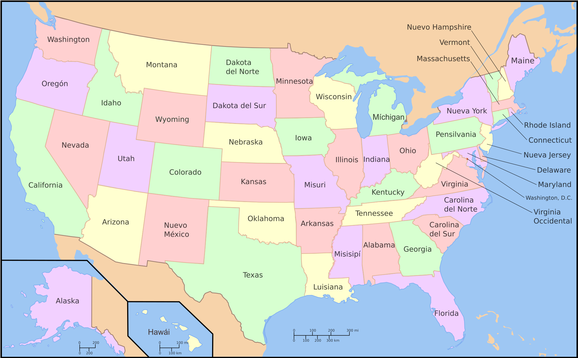 usa mapa File:Map of USA with state names es.svg   Wikimedia Commons usa mapa