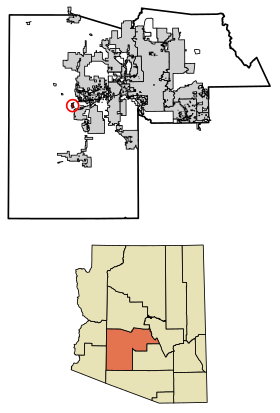 Maricopa County Arizona Incorporated and Unincorporated areas Arlington Highlighted 0404020.svg