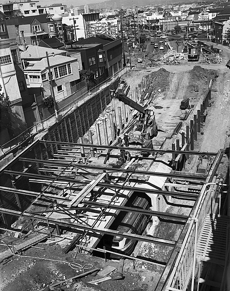 File:Market Street Subway construction through Eureka station, May 1973.jpg