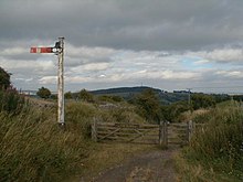 The summit of the former rope-worked railway incline at Middleton Top, now used as a footpath and cycle way. Middleton Top. - geograph.org.uk - 2524.jpg