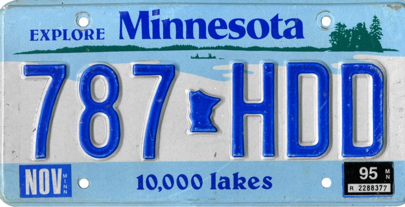 File:Minnesota 1987–1993 series license plate with November 1995 sticker.png