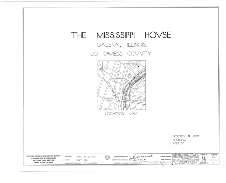 File:Mississippi House (Hotel), South Main Street, Galena, Jo Daviess County, IL HABS ILL,43-GALA,13- (sheet 0 of 2).png