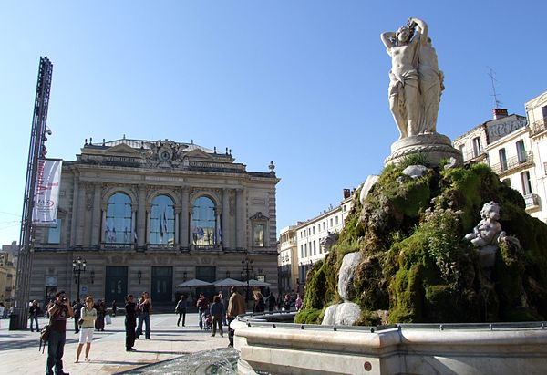 The Opera Comedie and the Three Graces fountain on the Place de la Comedie. Montpellier - Opera Comedie.jpg