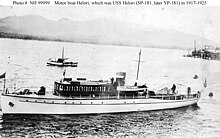 Helori as a private motorboat in a Pacific Northwest harbor sometime between 1911 and 1917. Motorboat Helori.jpg