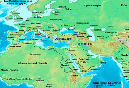 Eurasia and Africa (c. 323 BC).