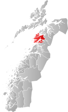 Locator map showing Steigen within Nordland