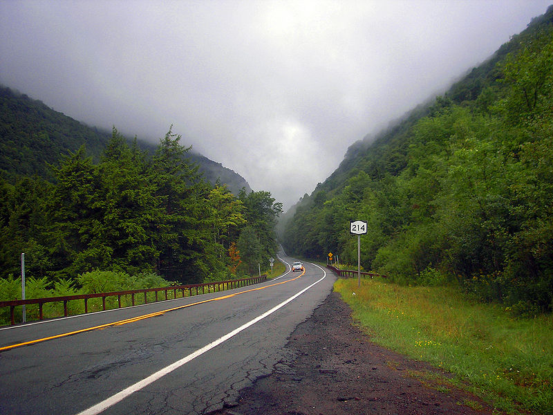 File:NY 214 looking south into Stony Clove Notch with fog.jpg