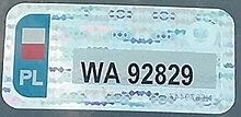 The windshield plaque (not issued since September 2022) Nalepka kontrolna.jpg