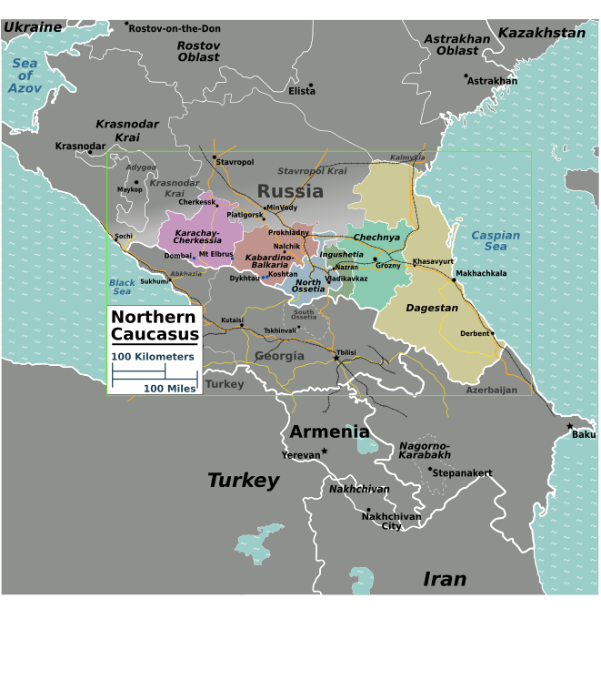 north caucasus map