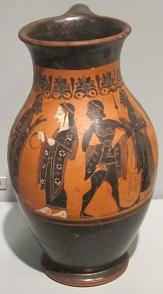 File:Olpe (wine jug), Attic, c. 525-475 BCE, black-figure terracotta, Honolulu Academy of Arts.JPG