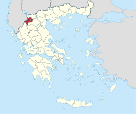 Locatie van het departement Kastoria