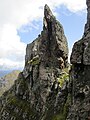 Wild zerklüfteter Grat an der Via delle Creste