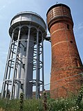 Thumbnail for File:Pair of water towers, Rockwell Green - geograph.org.uk - 1347247.jpg