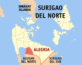 Alegria na Surigao do Norte Coordenadas : 9°28'0"N, 125°34'36"E
