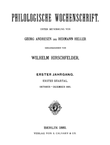 Zeitschriften zur Philologie