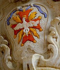 Kartusz ozdobny z wyobrażeniem Orderu Orła Białego w pałacu