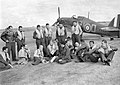 Pilots of No. 310 (Czechoslovak) Squadron RAF in front of Hawker Hurricane Mk I at Duxford, Cambridgeshire, 7 September 1940. CH1299.jpg