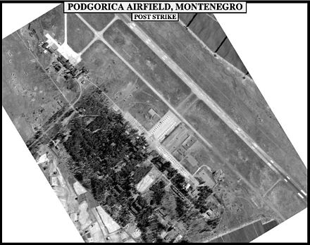 Air photo of a military target used to evaluate the effect of bombing.