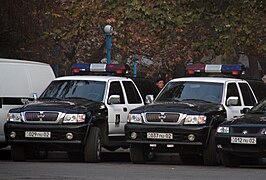 Yerevan Municipal Police vehicles with black and white livery