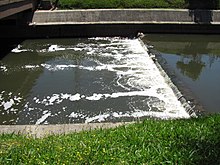 Pollution in the Arroio Diluvio, which flows into the Guaiba lake. Poluicao no Arroio Diluvio.JPG