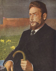 Henrik Pontoppidan porträtterad av Johan Rohde.