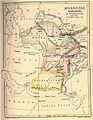 Il Belucistan indicato come regno indipendente con l'Afghanistan ed il Turkestan in una mappa del 1880.